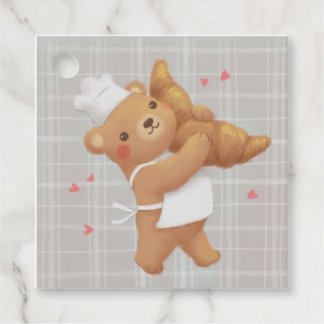 Teddy the Baker mit Croissant Geschenkanhänger