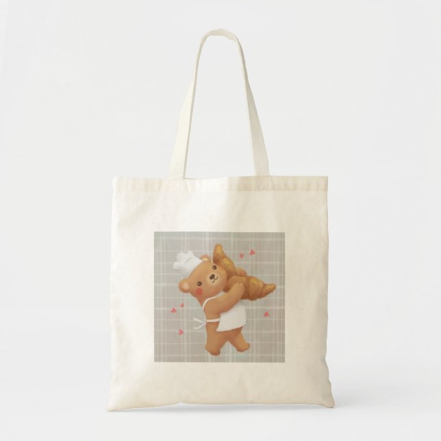 Teddy the Baker mit Croissant Tragetasche (Vorne)
