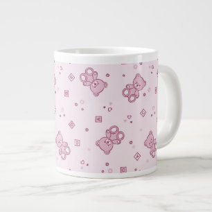 Teddy trägt Hintergrund Rosa Jumbo-Tasse