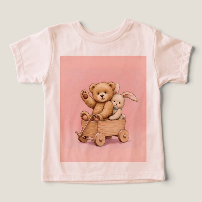Teddy und Rabbit im Warenkorb (Design Vorderseite)