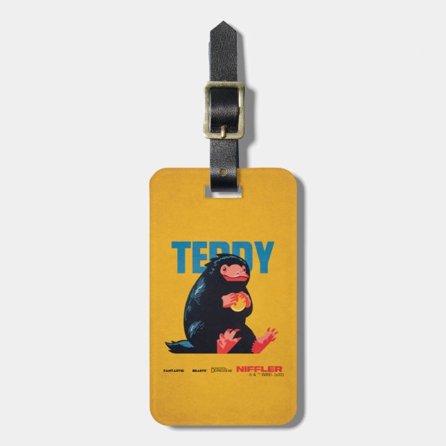Teddy Vintage Graphic Gepäckanhänger (Vorderseite vertikal)