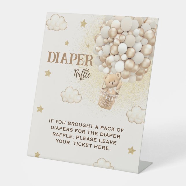 Teddy-Windelballons Sockelschild (Vorderseite)