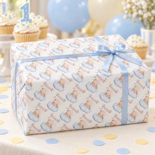 Teddybär 1. Geburtstags-Geschenkpapier Geschenkpapier