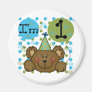 Teddybär-1. Geburtstags-T-Shirts und Geschenke Magnet