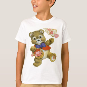 Teddybär-anziehende Valentinsgruß-Herzen T-Shirt