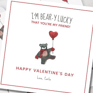 Teddybär-Aquarell-Freund Valentinstag Feiertagskarte