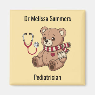 Teddybär Arzt Kinderarzt Benutzerdefinierter Text Magnet