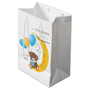 Teddybär auf dem Mond Babydusche Mittlere Geschenktüte