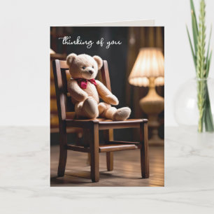 Teddybär auf einem Stuhl Karte
