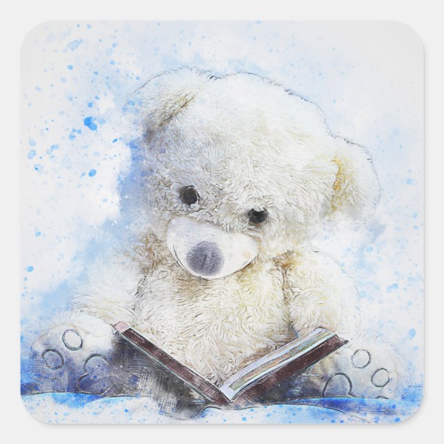 Teddybär-Aufkleber Quadratischer Aufkleber (Vorderseite)