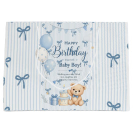 Teddybär-Baby-Junge-Geburtstagsgeschenktasche" Große Geschenktüte