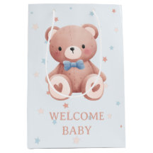 Teddybär-Baby-Jungen-Shower - Sanfte blaue Sterne
