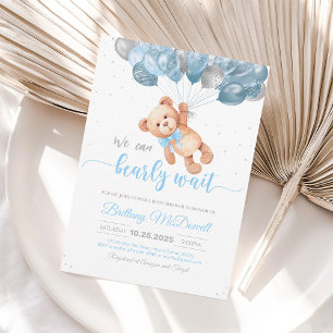 Teddybär-Baby-Party-Ballon-Einladung Einladung