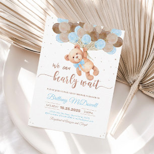 Teddybär-Baby-Party-Balloons-Einladung Einladung