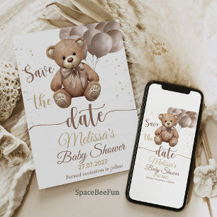 Teddybär-Baby-Party-Einladung "Datum vormerken" Einladung