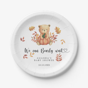 Teddybär-Baby-Party im Herbst Pappteller