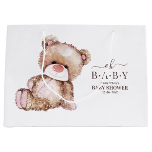 Teddybär-Baby-Party, Mädchen Rosa Bär Baby-Party Große Geschenktüte