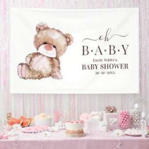 Teddybär-Baby-Party, Mädchen Rosa Teddybär-Baby-Pa Banner