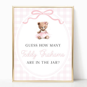 Teddybär-Baby-Party Wie viele Teddy Grahams Poster