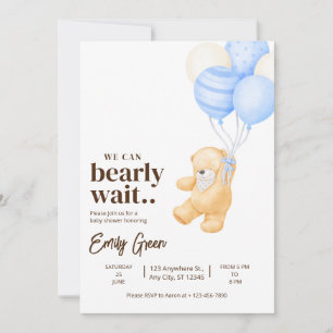 Teddybär-Baby-Party Wir können es kaum erwarten mi Einladung