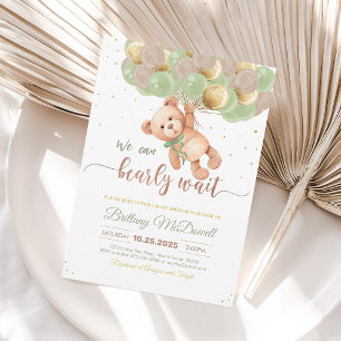Teddybär-Baby-Shower-Ballon-Einladung Einladung