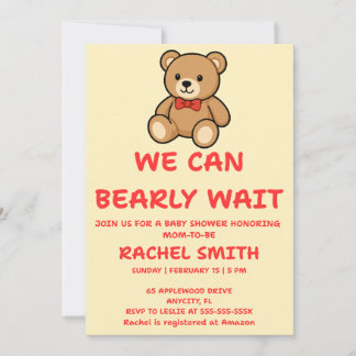 Teddybär-Baby-Shower-Einladung