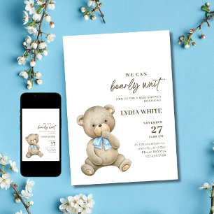 Teddybär-Baby-Shower-Einladung kann kaum warten Einladung