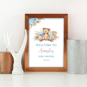 Teddybär-Baby-Shower-Willkommensschild Poster