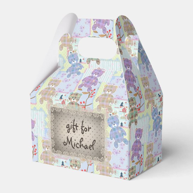 Teddybär, Babymuster Geschenkschachtel (Vorderseite)