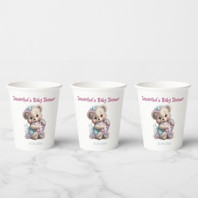 Teddybär-Babyparty mit Papiertassen Pappbecher (Multi)