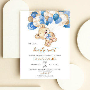 Teddybär-Ballon-Baby-Party Einladung
