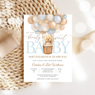 Teddybär-Ballon-Baby-Shower-Einladung Einladung