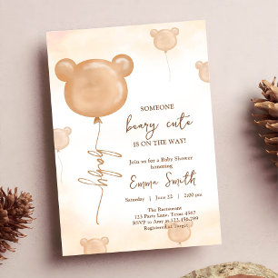 Teddybär-Ballon süße Boho-Baby-Party Einladung