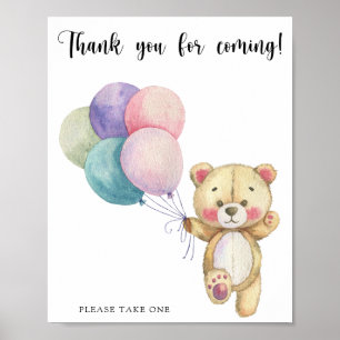 Teddybär-Ballons - Vielen Dank fürs Kommen Poster