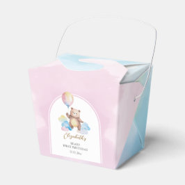 Teddybär-Ballonwolken Beary Erster Geburtstag Geschenkschachtel
