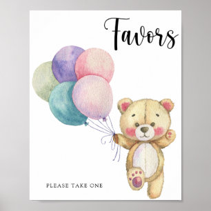 Teddybär-Balloons - Geschenke Poster
