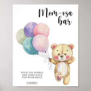Teddybär-Balloons - Mom-osa-Bar Poster