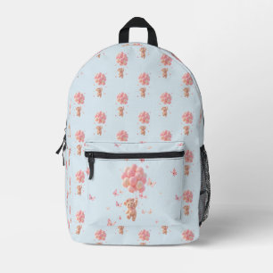 Teddybär-Balloons Schmetterlinge Bedruckter Rucksack
