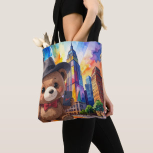 Teddybär bereist die Stadt NYC-Touristenurlaub
