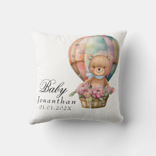 Teddybär Blau Heißluftballon Baby Kissenhülle Kissen