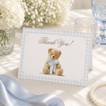 Teddybär Blau Junge Baby-Party Blau Tartan