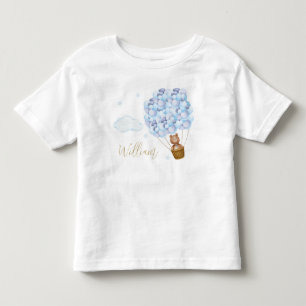 Teddybär Blaue Ballons Goldschrift Kleinkind T-shirt
