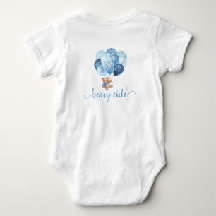 Teddybär Blaue und Silberne Luftballons Baby-Body Baby Strampler