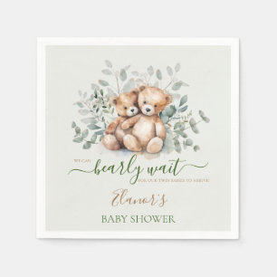 Teddybär Boho Zwillinge Geschlechtsneutrale Babypa Serviette