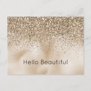 Teddybär Braun Gold Glam Glitter     Postkarte