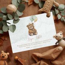 Teddybär Braun Salbei Grüne Ballons Baby