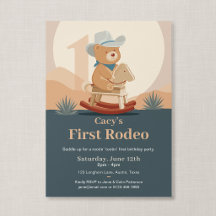 Teddybär-Cowboy zum ersten Rodeo-Geburtstag