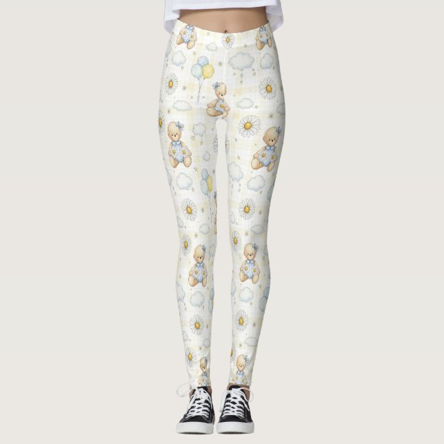 Teddybär Daisy Garten Muster (15) Leggings (Vorderseite)