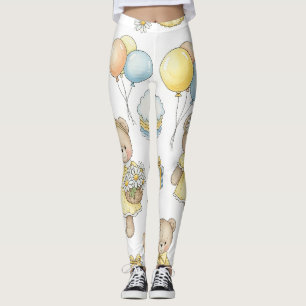 Teddybär-Daisy-Garten-Muster (16) Leggings
