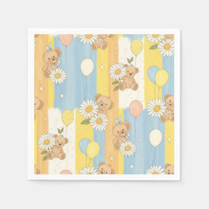 Teddybär-Daisy-Gartenmuster (12) Serviette